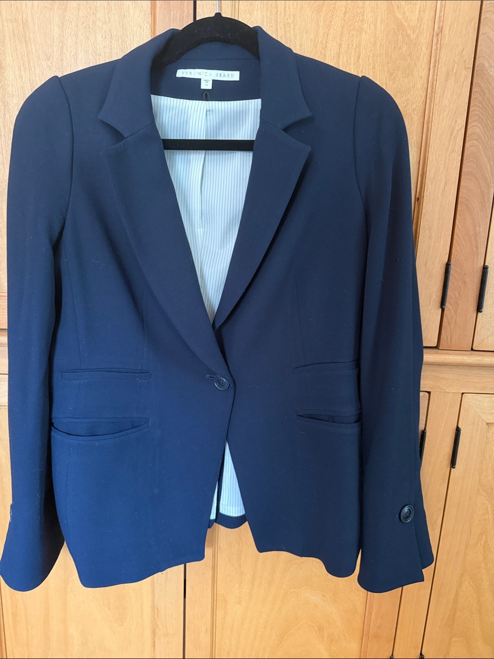 Vintage Veronica Beard Dark Navy Single-Button Blazer as 10